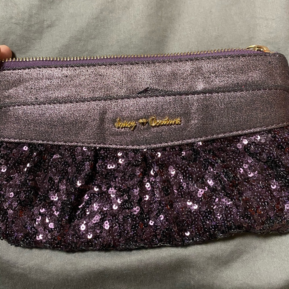 Juicy Couture Purple Sequin Zip Clutch